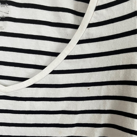 BumpStart Black and White Striped Short Sleeve Maternity Tee - Picture 6 of 10